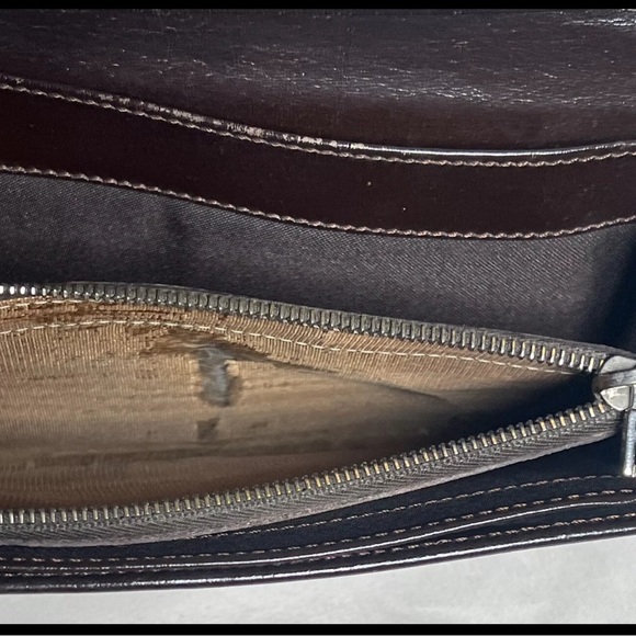 Fendi Auth Long Bifold Unisex Wallet Monogram Canvas Leather black Brown - Picture 11 of 13